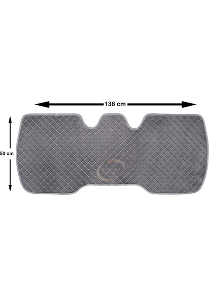 Lüx Kadife & Terletmez Baskılı Kaydırmaz Oto Koltuk Minder Seti - Koltuk Kılıfı-Gri Renk (3 Lü Set) fırsatları