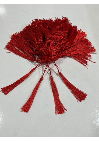 Kırmızı İp Püskül 8 cm 10 Adet