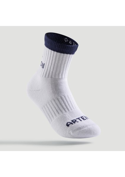 Çocuk Spor Çorabı - Uzun Konçlu - 3 Çift - Beyaz / Lacivert / Siyah - RS500 Beden: 35/38 ,
