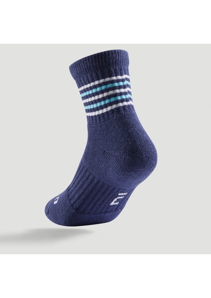 Çocuk Spor Çorabı - Uzun Konçlu - 3 Çift - Beyaz / Lacivert / Siyah - RS500 Beden: 35/38 ,