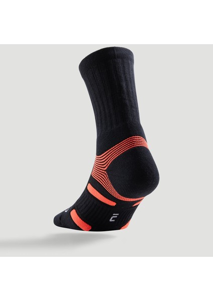 Tenis Çorabı - Uzun Konçlu - Unisex - 3 Çift - Siyah / Turuncu - RS560