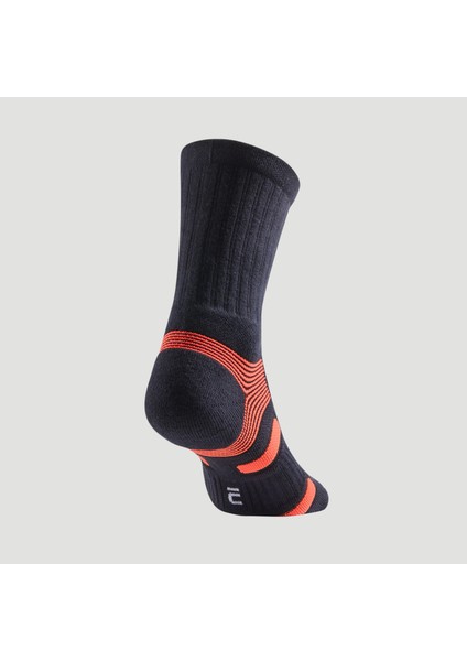 Tenis Çorabı - Uzun Konçlu - Unisex - 3 Çift - Siyah / Turuncu - RS560