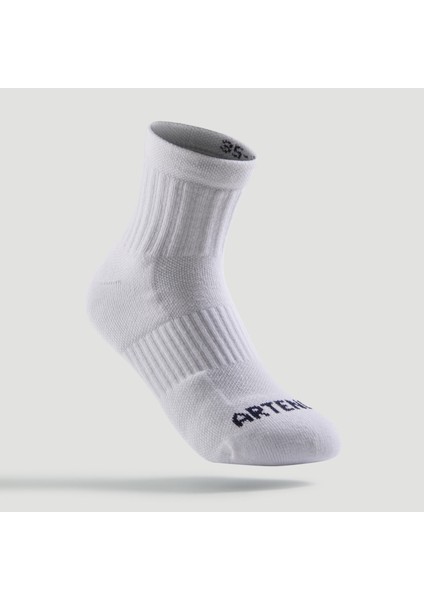 Çocuk Tenis Çorabı - Orta Boy Konçlu - 3 Çift - Pembe / Beyaz / Mavi - RS500 Beden: 35/38 ,