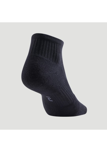 Tenis Çorabı - Orta Boy Konçlu - 3 Çift - Siyah - RS500 Mid Beden: 39/42 ,
