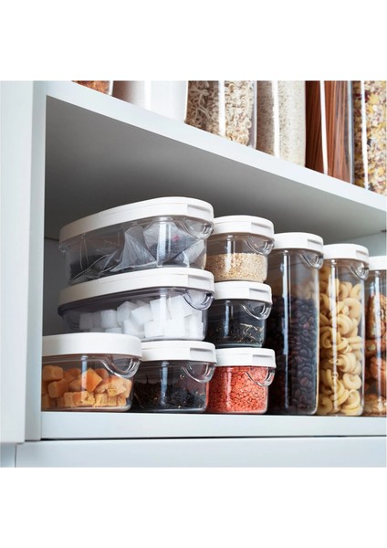 3 Parça Kapaklı Erzak Saklama Kabı 17X8X6 cm Ikea 3'lü Set Bakliyat Kabı Plastik Hacim 0.3 Lt fiyatları