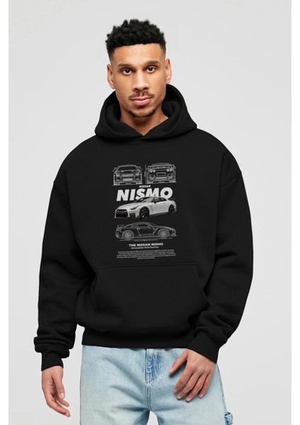 Nıssan Nısmo Ön Baskılı Hoodie Oversize Kapüşonlu Sweatshirt Erkek Kadın Unisex