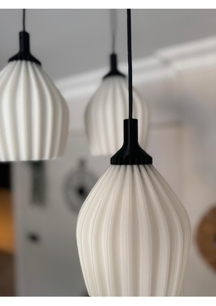 Siyah 3lü Zerafet Modern 3'lü Siyah Sarkıt Avize Yatak Odası Salon Oturma Odası Çocuk Odası Avize