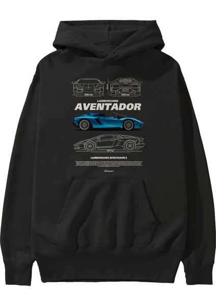 Lamborghini Aventador S Ön Baskılı Hoodie Oversize Kapüşonlu Sweatshirt Erkek Kadın Unisex fiyatları