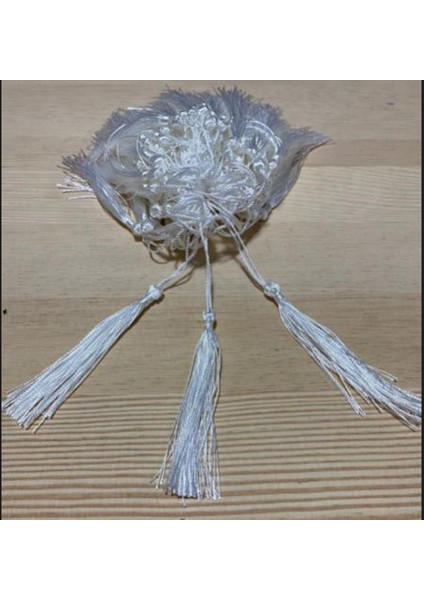 Beyaz Renk İp Püskül 8 cm 25 Adet