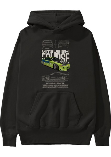 Mitsubishi Eclipse Ön Baskılı Hoodie Oversize Kapüşonlu Sweatshirt Erkek Kadın Unisex fiyatları
