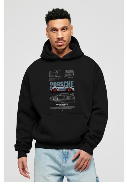 Porsche 911 Gt3 Rs 2 Ön Baskılı Hoodie Oversize Kapüşonlu Sweatshirt Erkek Kadın Unisex