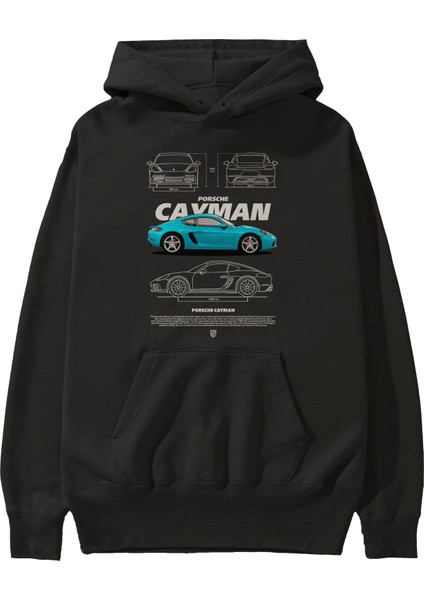 Porsche Cayman Blue Ön Baskılı Hoodie Oversize Kapüşonlu Sweatshirt Erkek Kadın Unisex fiyatları