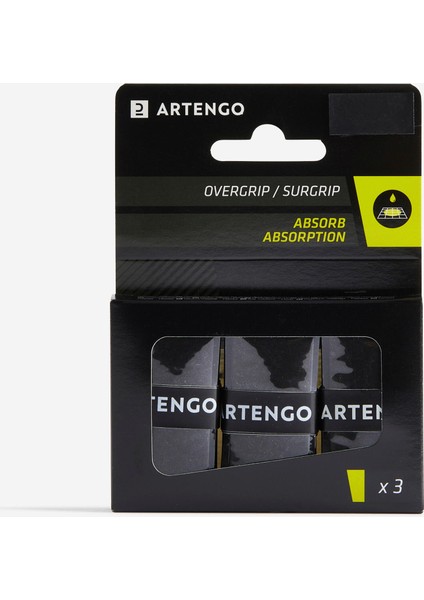 Tenis Overgrip - Siyah - 3 Adet - Absorb