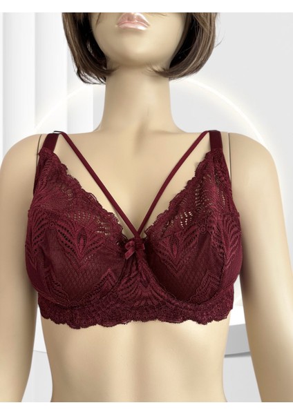 Tyla Dantelli C Cup Önü Şeritli Günlük Kullanım Balenli Şık Toparlayıcı Sütyen indirimleri