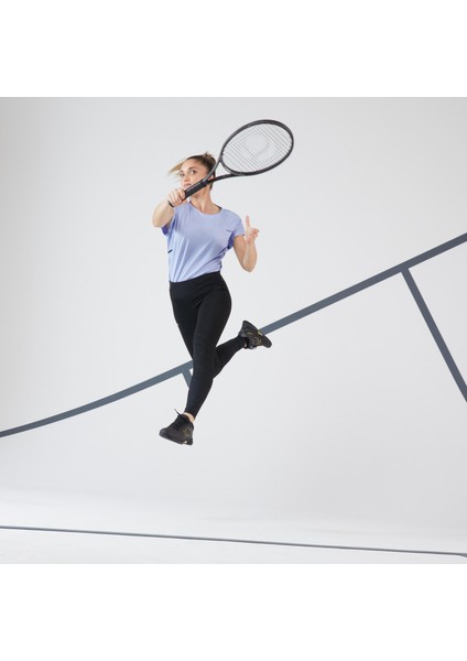 Kadın Tenis Tişörtü - Mavi - Dry 500 Beden: 38 ,