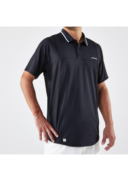 Erkek Kısa Kollu Polo Tenis Tişörtü - Siyah - Dry Beden: L. ,