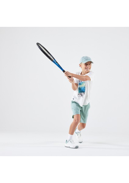 Çocuk Tenis Tişörtü - Kırık Beyaz - Tennis Is In The Air Beden: 151-160CM 12-13 Yaş ,
