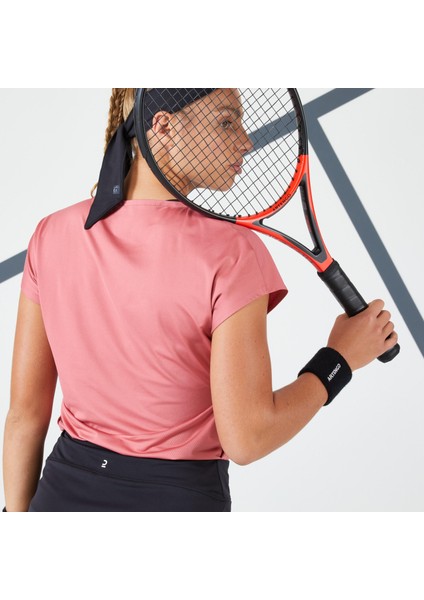 Kadın Tenis Tişörtü - Pembe - Dry 500 Beden: 38 ,