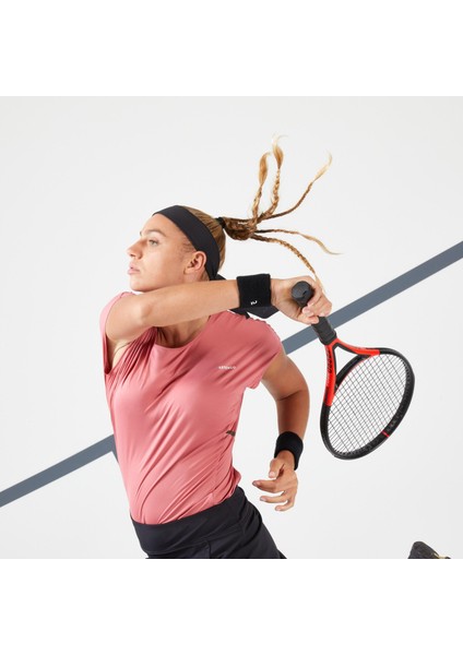 Kadın Tenis Tişörtü - Pembe - Dry 500 Beden: 38 ,
