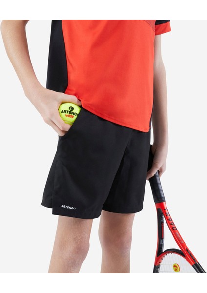 Çocuk Tenis Şortu - Siyah - Tsh Dry Beden: 131-140CM 8-9 Yaş ,