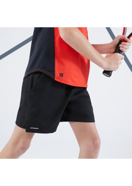 Çocuk Tenis Şortu - Siyah - Tsh Dry Beden: 131-140CM 8-9 Yaş ,