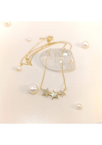 Üç Yıldızlı Kolye 14 Ayar Altın 4K Videolu fiyatları