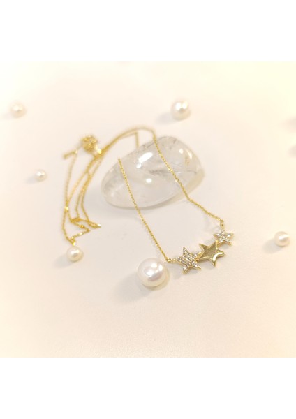 Üç Yıldızlı Kolye 14 Ayar Altın 4K Videolu modelleri