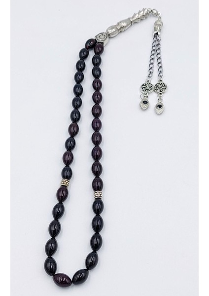 Arpa Kesim Siyah Lacivert Alpaka Püskül Ateş Kehribar Tespih fiyatları