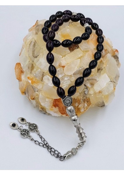 Arpa Kesim Siyah Lacivert Alpaka Püskül Ateş Kehribar Tespih fırsatları