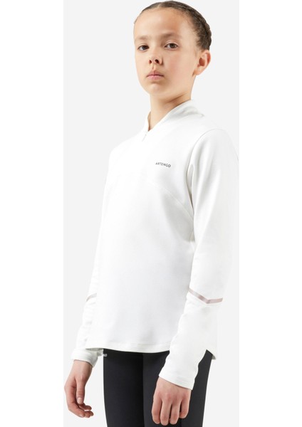 Çocuk Uzun Kollu Tenis Tişörtü - Kırık Beyaz - Th 500 Beden: 123-130CM 7-8 Yaş ,