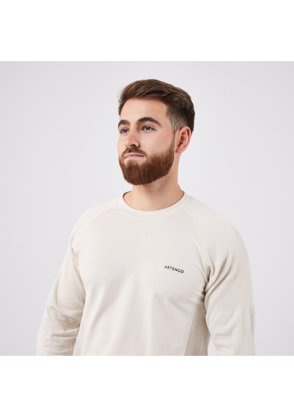 Erkek Uzun Kollu Tenis Tişörtü - Kırık Beyaz - Thermic Beden: Xl ,