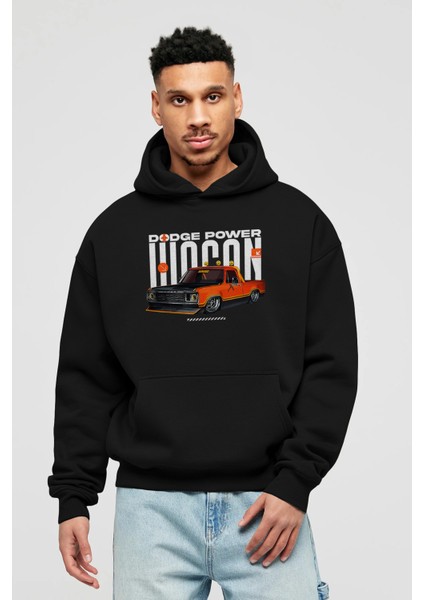 Dodge Power Wagon Ön Baskılı Hoodie Oversize Kapüşonlu Sweatshirt Erkek Kadın Unisex