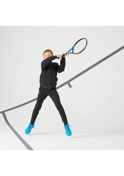Çocuk Tenis Eşofman Üstü - Siyah - 500 Beden: 131-140CM 8-9 Yaş ,