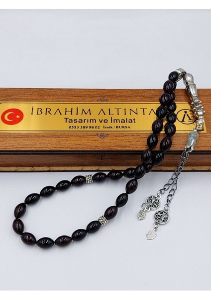 Alpaka Püskül Arpa Kesim Siyah Lacivert Ateş Kehribar Tespih