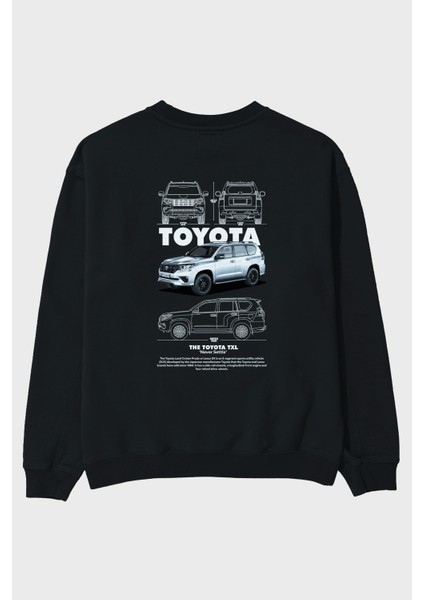 Toyota Txl Arka Baskılı Anime Oversize Sweatshirt Erkek Kadın Unisex