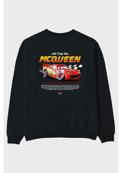 I Am Mcqueen Arka Baskılı Anime Oversize Sweatshirt Erkek Kadın Unisex