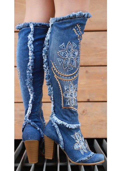 Kadın Kot Uzun Çizme Jeanolog 2038 fırsatları