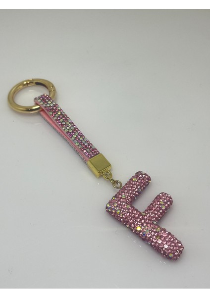 Taşlı Pembe Harf Anahtarlık fiyatları