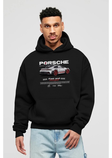 Porsche 911 2024 Ön Baskılı Hoodie Oversize Kapüşonlu Sweatshirt Erkek Kadın Unisex