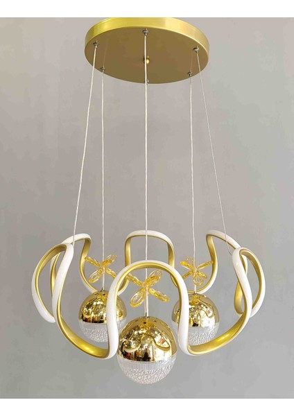 3kademeli bulut şeker toplu modern statik gold led avize