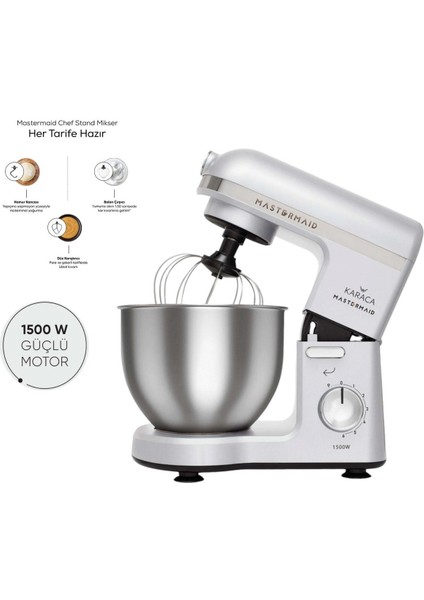 Mastermaid Smothie Blender, 6 Hız Kademeli 5 Lt Premium Chef Stand Mikser 1500W, Güçlü Performans, Buz Kırma, Onerous Tartı Hediye modelleri
