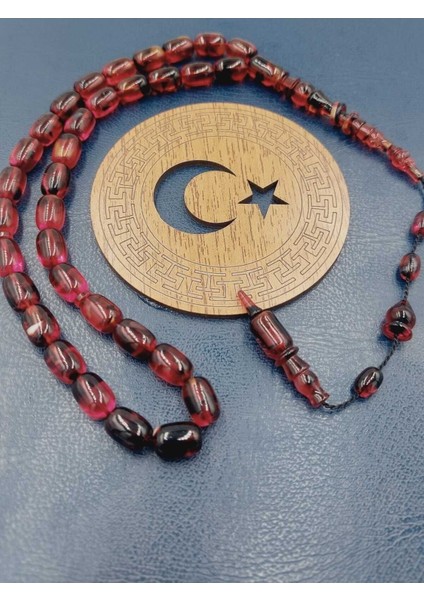 Katalin Kırmızı-Siyah Halkalı İmame Özel İşçilik Sistemli Tespih