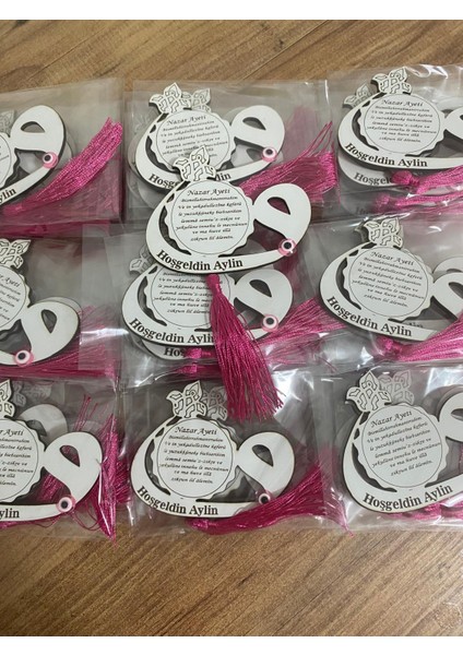 25 Adet Ahşap Vav Magnet Söz, Nişan, Kına, Nikah, Bebek Doğum Mevlit Nazar Ayeti Detaylı