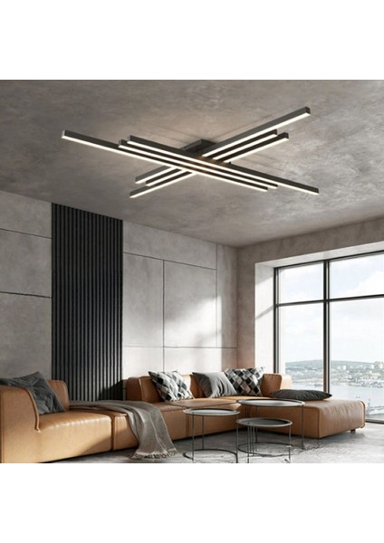 Zr Aydınlatma Siyah 100 x 100 cm 3000K, Kumandalı, LED Tavan Lambası