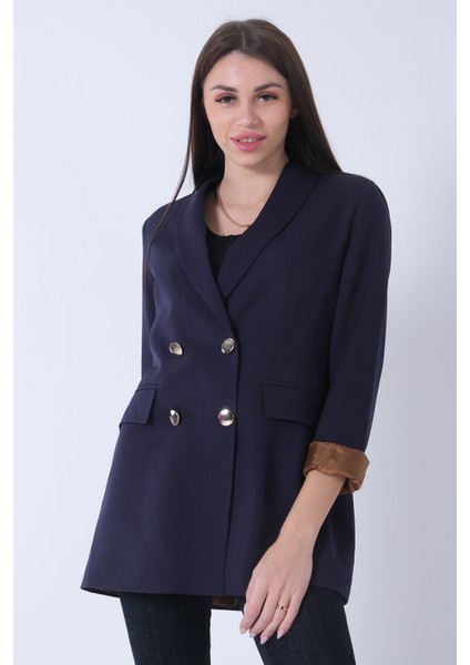 Lacivert Vatkalı Astarlı Ceket 3971156.02