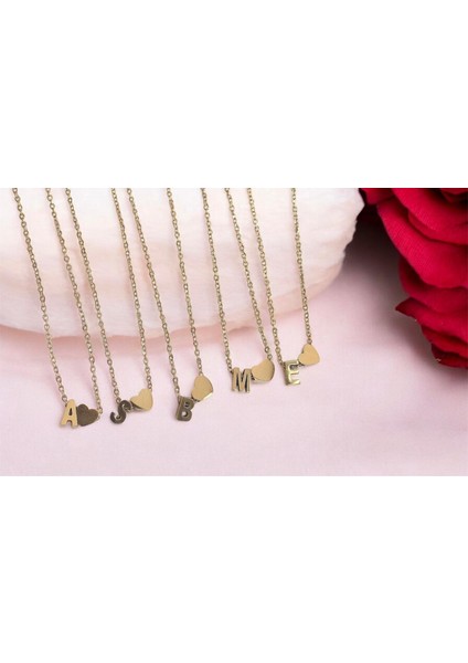 Sevgililergününe Özel Sevgiliye Anlamlı Hediyeçelik Harf Kadın Kolye Minimal modelleri