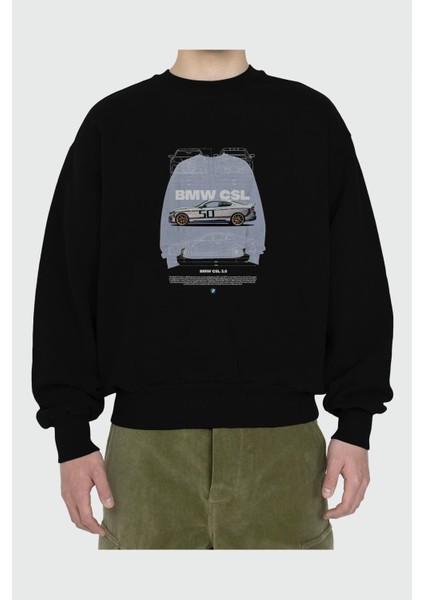 Bmw Csl 1 Ön Baskılı Anime Oversize Sweatshirt Erkek Kadın Unisex fiyatları