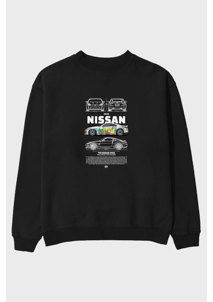 Nissan 350Z 2 Ön Baskılı Anime Oversize Sweatshirt Erkek Kadın Unisex
