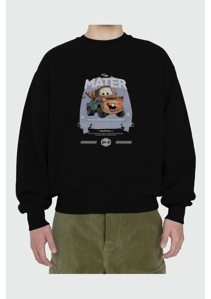 Tow Mater Ön Baskılı Anime Oversize Sweatshirt Erkek Kadın Unisex fiyatları