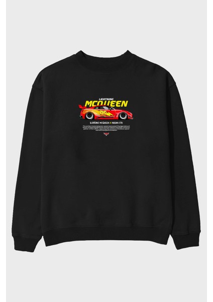 Lightning Mqueen Ön Baskılı Anime Oversize Sweatshirt Erkek Kadın Unisex